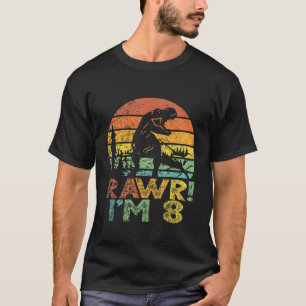 Kids Rawr Im 8 Dinosaur T Rex 8 Year Old Boys 8Th T-Shirt