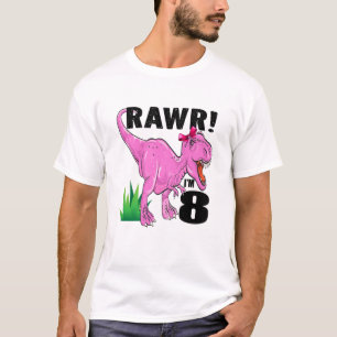 Kids Rawr I'm 8 Dinosaur T Rex 8Th Birthday Child T-Shirt