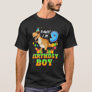 Kids Rawr I'm 9 9th Birthday Party T Rex Dinosaur T-Shirt