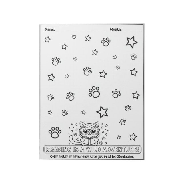 Kids Reading Log, Homeschool Reading Books Notepad (Rotated)