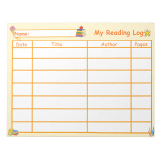 Kids' Reading Log Notepad | Book Tracker