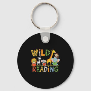 Kids reading lover wild reading books and bookworm keychain