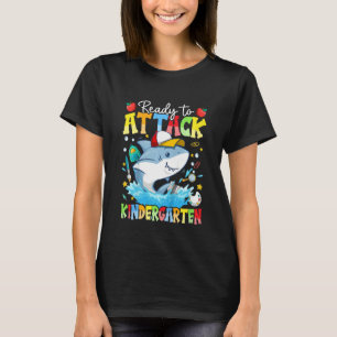 Kids Ready To Attack Kindergarten Shark Back To Sc T-Shirt