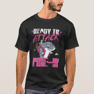 Kids Ready To Attack Pre-K Cute Shark Back To Scho T-Shirt