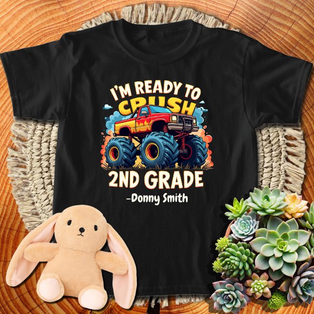 Kids Ready to Crush 2nd Grade Truck Boys Back to S T-Shirt (Creator Uploaded)