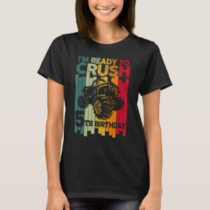 Kids Ready To Crush 5th Birthday 5 Monster Truck R T-Shirt