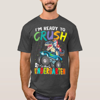 Kids Ready To Crush Kindergarten Unicorn Dinosaur  T-Shirt