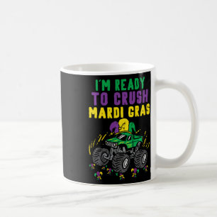 Kids Ready To Crush Mardi Gras Monster Truck Boys Coffee Mug