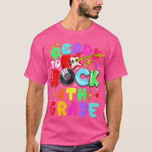Kids Ready To Rock 4th Grade Guitar Back To School T-Shirt
