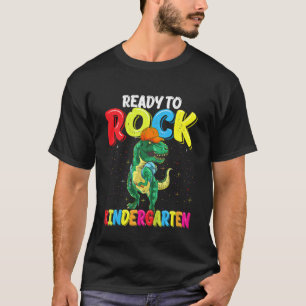 Kids Ready To Rock Kindergarten Dinosaur Back To S T-Shirt