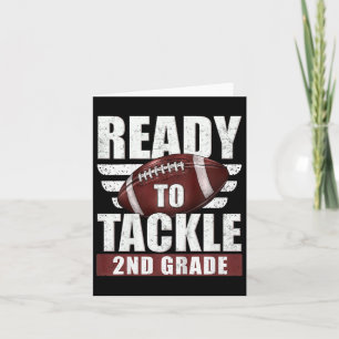 Kids Ready To Tackle 2nd Grade Football First Day Card
