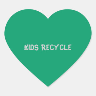 KIDS RECYCLE HEART STICKER