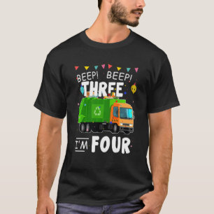 Kids Recycling I'm Four Year Old Garbage Truck 4th T-Shirt