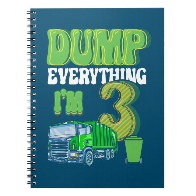 Kids Recycling Trash 3 Year Old Garbage Truck 3rd Notebook (Front)