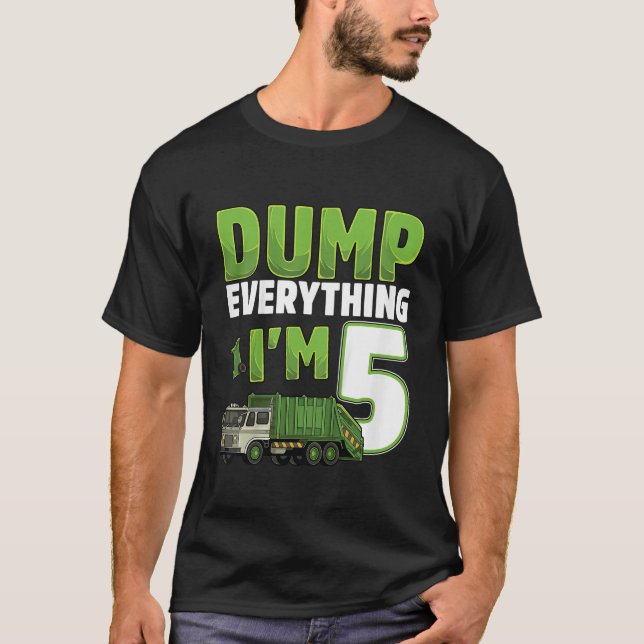 Kids Recycling Trash 5 Year Old Garbage Truck 5th  T-Shirt (Front)