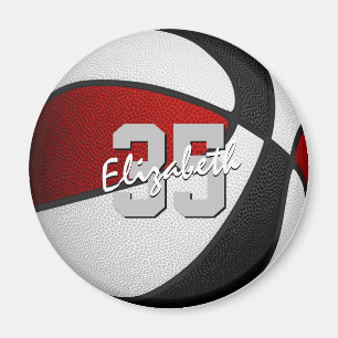 kids red black basketball team colours magnet