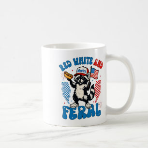 Kids Red Funny White And Feral Racoon Feral Usa 4t Coffee Mug