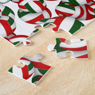 kids red green volleyball team colours jigsaw puzzle