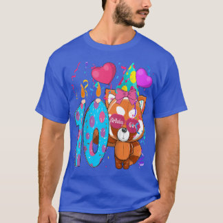 Kids Red Panda 10th Birthday Girl I'm 10 Years Old T-Shirt