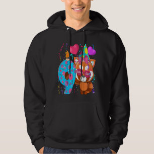 Kids Red Panda 9th Birthday Girl I'm 9 Years Old G Hoodie