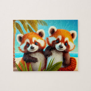 Kids Red Pandas Jigsaw Puzzle - Tropical