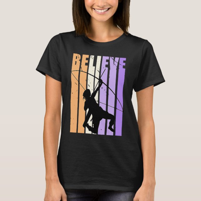 Kids Retro Archery Archer Believe Practice Colorfu T-Shirt (Front)