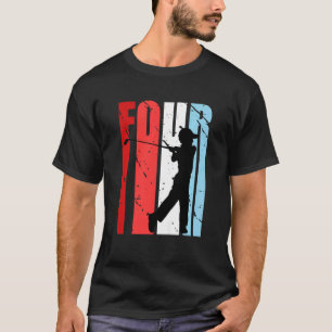Kids Retro Colours Boys 4th Golf Birthday Golfing T-Shirt