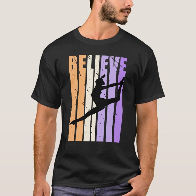 Kids Retro Dance Team Believe Practice Colorful T-Shirt (Front)