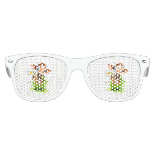 Kids Retro Party Shades Cow Sunglasses