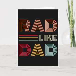 Kids Retro Rad Like Dad Tee Matching Father Son Card