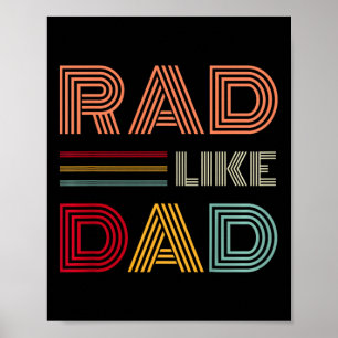 Kids Retro Rad Like Dad Tee Matching Father Son Poster