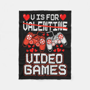Kids Retro Video Game Valentines Day For Toddler B Fleece Blanket