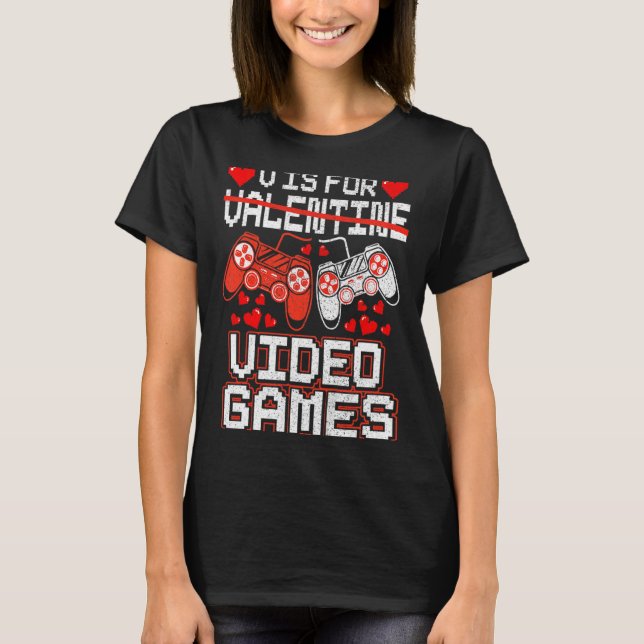 Kids Retro Video Game Valentines Day For Toddler B T-Shirt (Front)