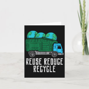 Kids Reuse Reduce Recycle Garbage Truck Earth Boys Card