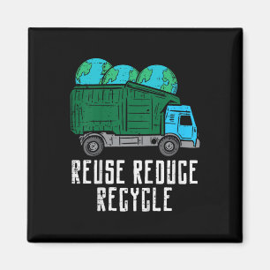 Kids Reuse Reduce Recycle Garbage Truck Earth Boys Magnet
