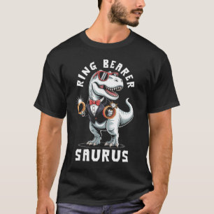 Kids Ring Bearer Saurus Tux T Rex Wedding Boys Rin T-Shirt