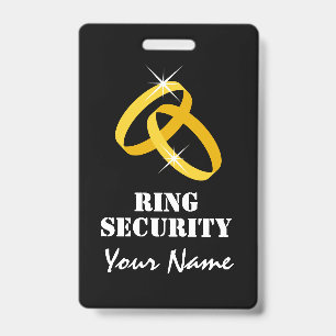 Kid's ring bearer security name badge with lanyard