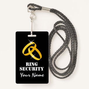 Kid's ring bearer security name badge with lanyard