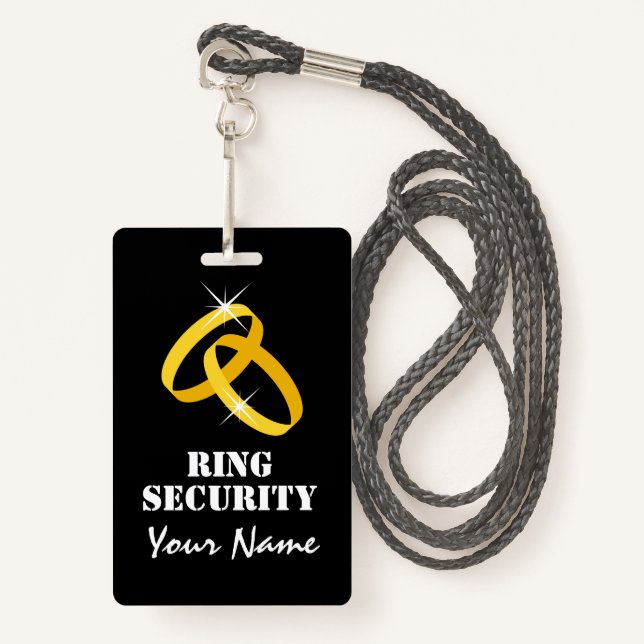 Kid's ring bearer security name badge with lanyard (Front with Lanyard)