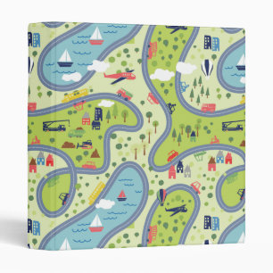Kids Roadtrip Landscape Pattern Binder