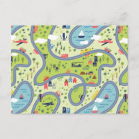 Kids Roadtrip Landscape Pattern