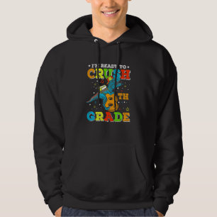 Kids Roaring 8th Grade Dinosaur Rex Back To School Hoodie
