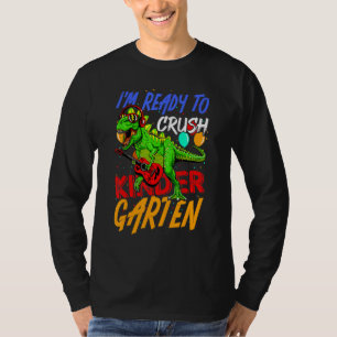 Kids Roaring Im Ready To Crush Kindergarten Dinosa T-Shirt
