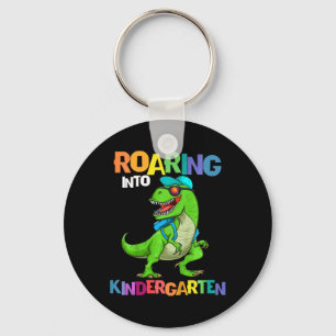 Kids Roaring Into Kindergarten Dinosaur T Rex Ck T Keychain