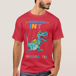 Kids Roaring Into Kindergarten T Re Tshirt 