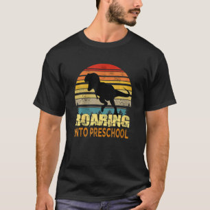 Kids Roaring Into Pre K Preschool Dinosaur Back To T-Shirt