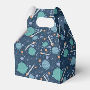 Kids Rocket Ship Jupiter Saturn Planet Stars Favor Box