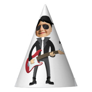 Kids 🎸🤣 Rockstar Birthday Guitar Funky Fun Party Hat