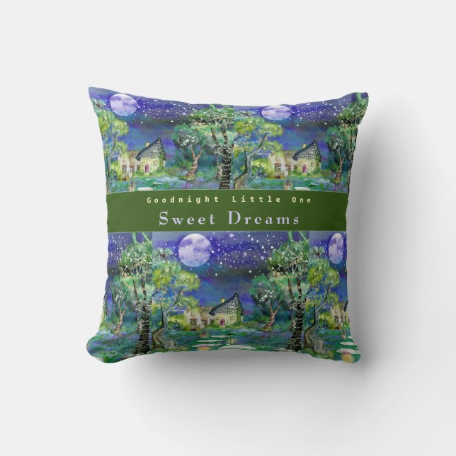 Kids Room Goodnight Little One Throw Pillow (Front)