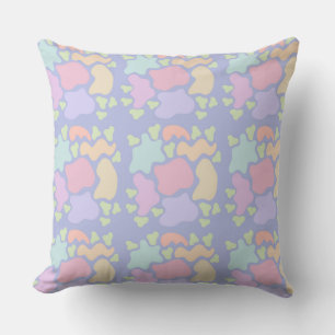 Kids Room Pastel Abstract Shapes Nursery Design  Throw Pillow